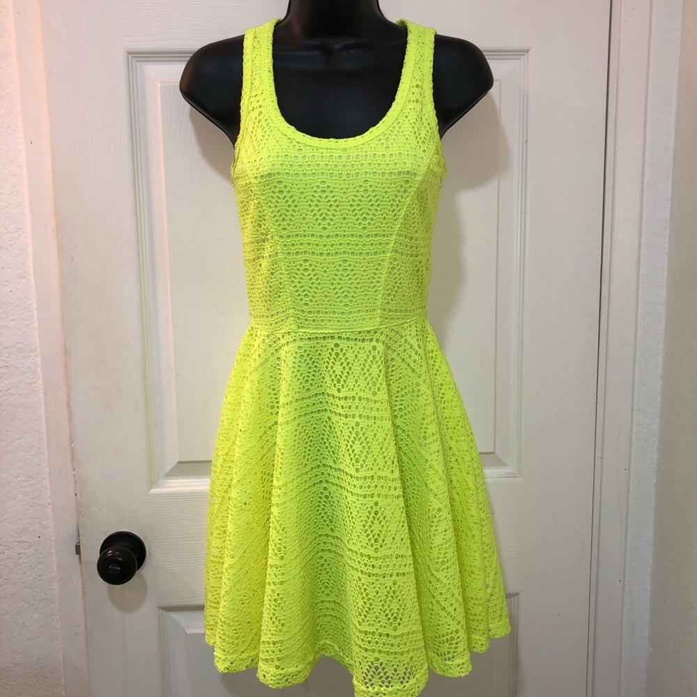 Yellow Sleeveless A-Line Dress by Express